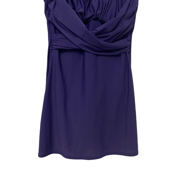WOMENS LANDS' END PURPLE SURPLICE WRAP ONE PIECE SWIMSUIT DRESS SIZE 10 - Picture 3 of 8